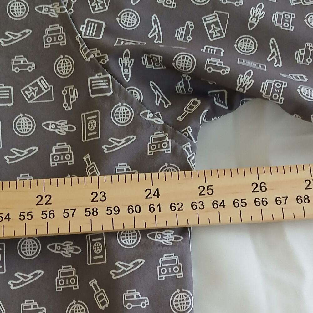 FootJoy Polo Shirt Men XL Gray Novelty Travel Print Golf Resort Stretch Performa - Picture 12 of 13